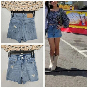 H&M Custom Bedazzled Stars Jean Shorts